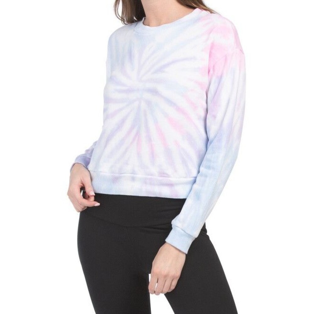 90 Degree by Reflex womens Crew Neck Tie Dye Pullover Sweatshirt size Small $68